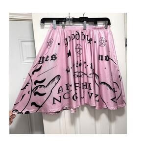 Plus Size XL 2X‎ 3X Witch Vamp Pink Ouija Board Skater Mini Skirt w/Pockets Goth